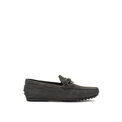 Gray Nubuc Leather Moccassin