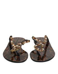 Black Crystals Flats Sandals Beachwear Shoes