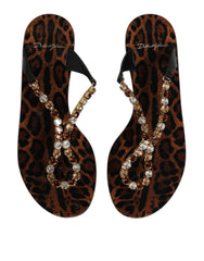 Black Crystals Flats Sandals Beachwear Shoes