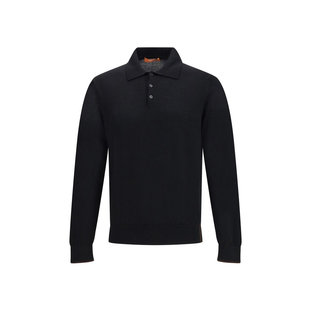 Knitted Long Sleeve Polo Shirt