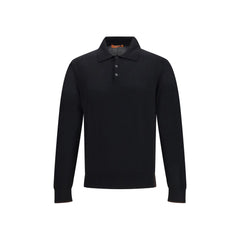 Knitted Long Sleeve Polo Shirt
