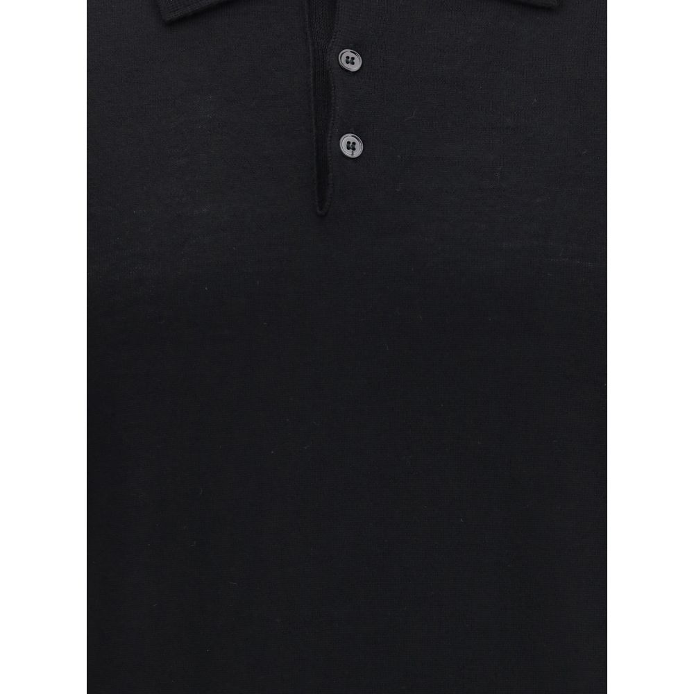 Knitted Long Sleeve Polo Shirt