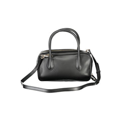 Black Polyurethane Women Handbag