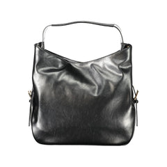 Black Polyurethane Women Hobo Bag