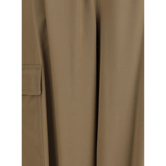 Beige Cotton Cargo Pants