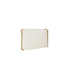 Cream Leather Clutch Bag