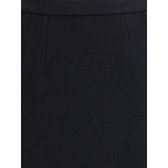 Black Fleece Wool Long Skirt