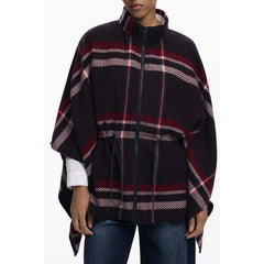 Black Polyester Women Poncho