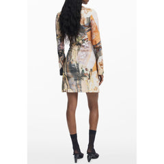 Beige Polyester Women Dress