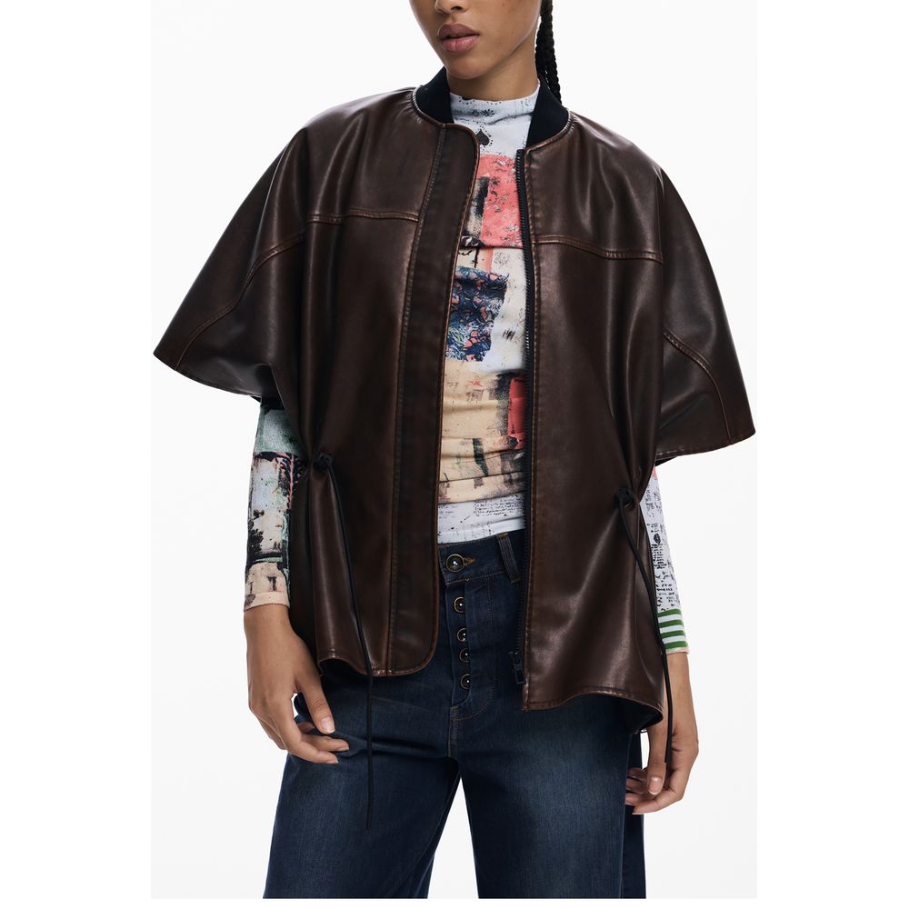 Brown Polyethylene Women's Poncho