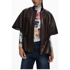 Brown Polyethylene Women's Poncho