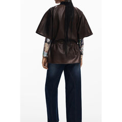 Brown Polyethylene Women's Poncho