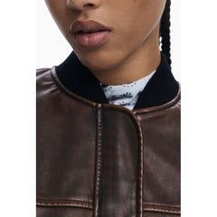 Brown Polyethylene Women's Poncho