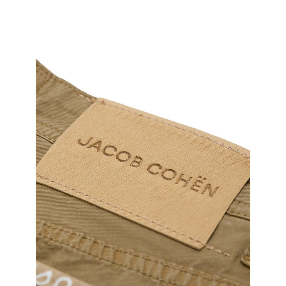 Beige Cotton Skinny Pants