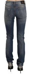 Blue Washed Boot Cut Casual Denim Pants Jeans