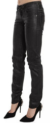 Black Washed Low Waist Regular Leg Denim Pants