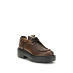Brown Calf Leather Bos Taurus Platform Loafers