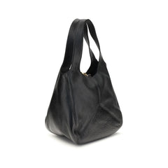 Black Buffalo Leather Shoulder Bag