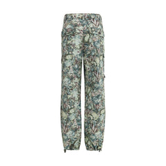 Multicolor Cotton Casual Pants