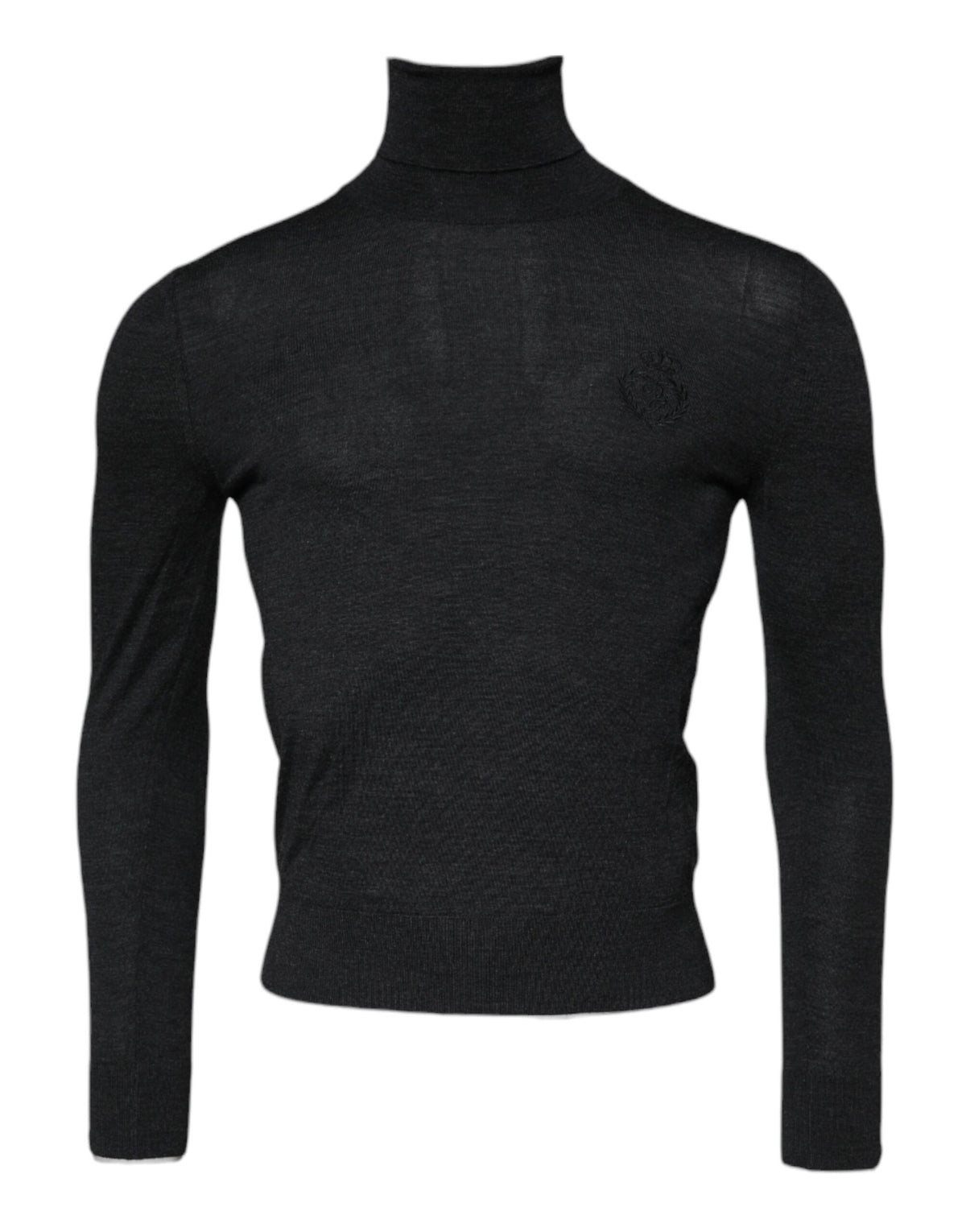Black Wool Turtle Neck Men's Pullover Sweater