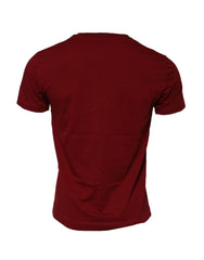 Maroon Cotton Crew Neck Short Sleeves T-Shirt