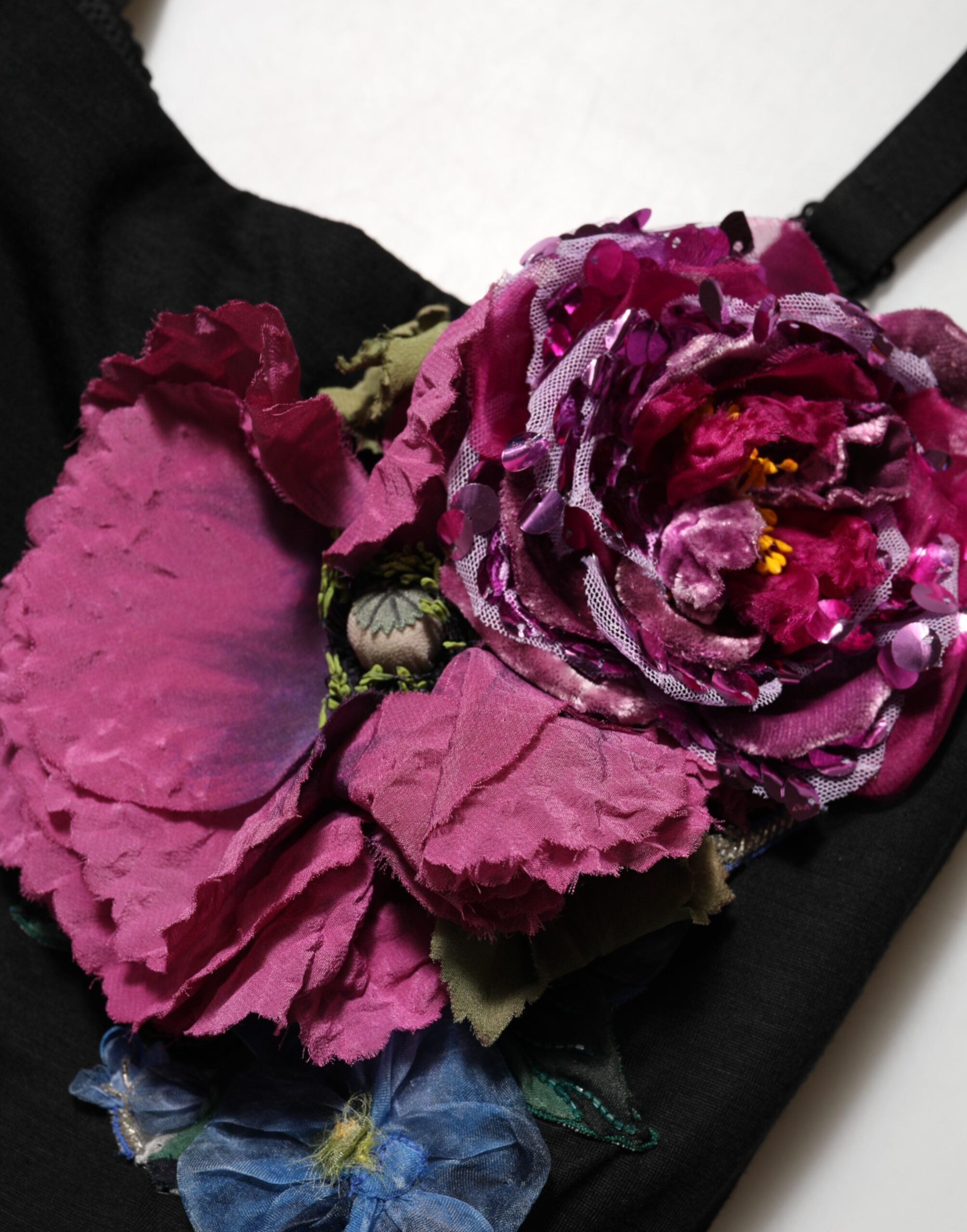 Black Flower Appliques Bodycon Sheath Dress