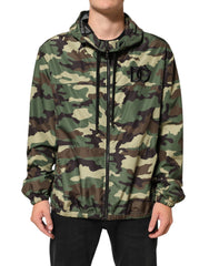 Green Camouflage Hooded Sweatshirt Jacket