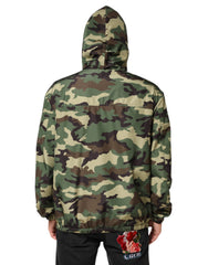 Green Camouflage Hooded Sweatshirt Jacket