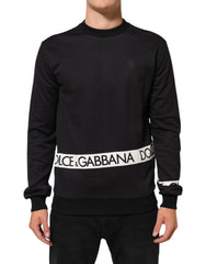 Black Logo Crew Neck Men Sweatshirt Sweater