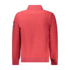 Red Polyester Men Sweatshirt