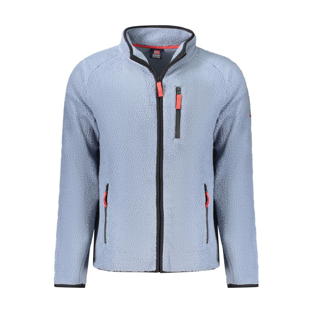 Blue Polyester Men Sweatshirt