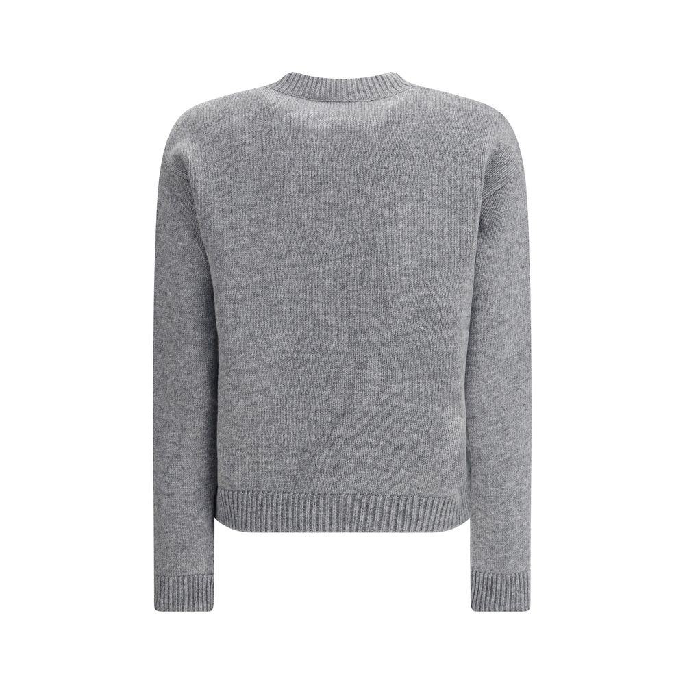 Wool sweater with embroidered monogram
