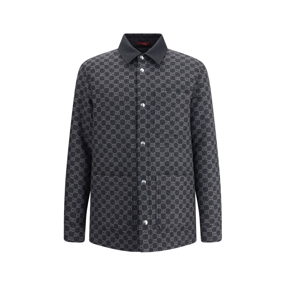 Wool jacket with all-over GG monogram