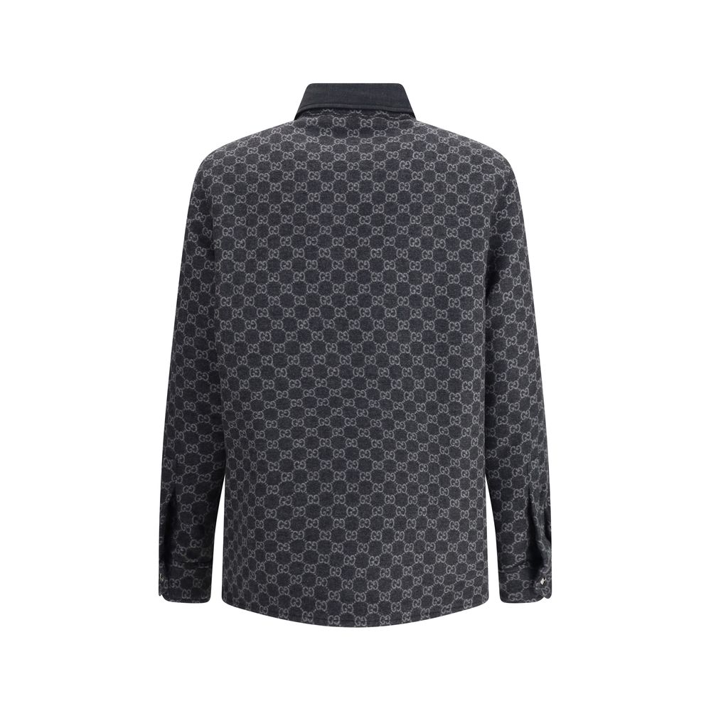 Wool jacket with all-over GG monogram