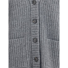 Ribbed Knit Wool Cardigan