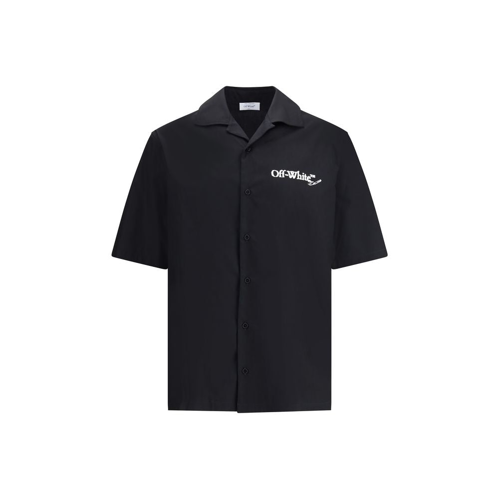 Black Cotton Pattern Shirt