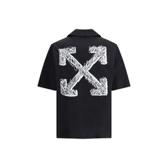Black Cotton Pattern Shirt