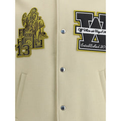 Cream Polyamide Bomber