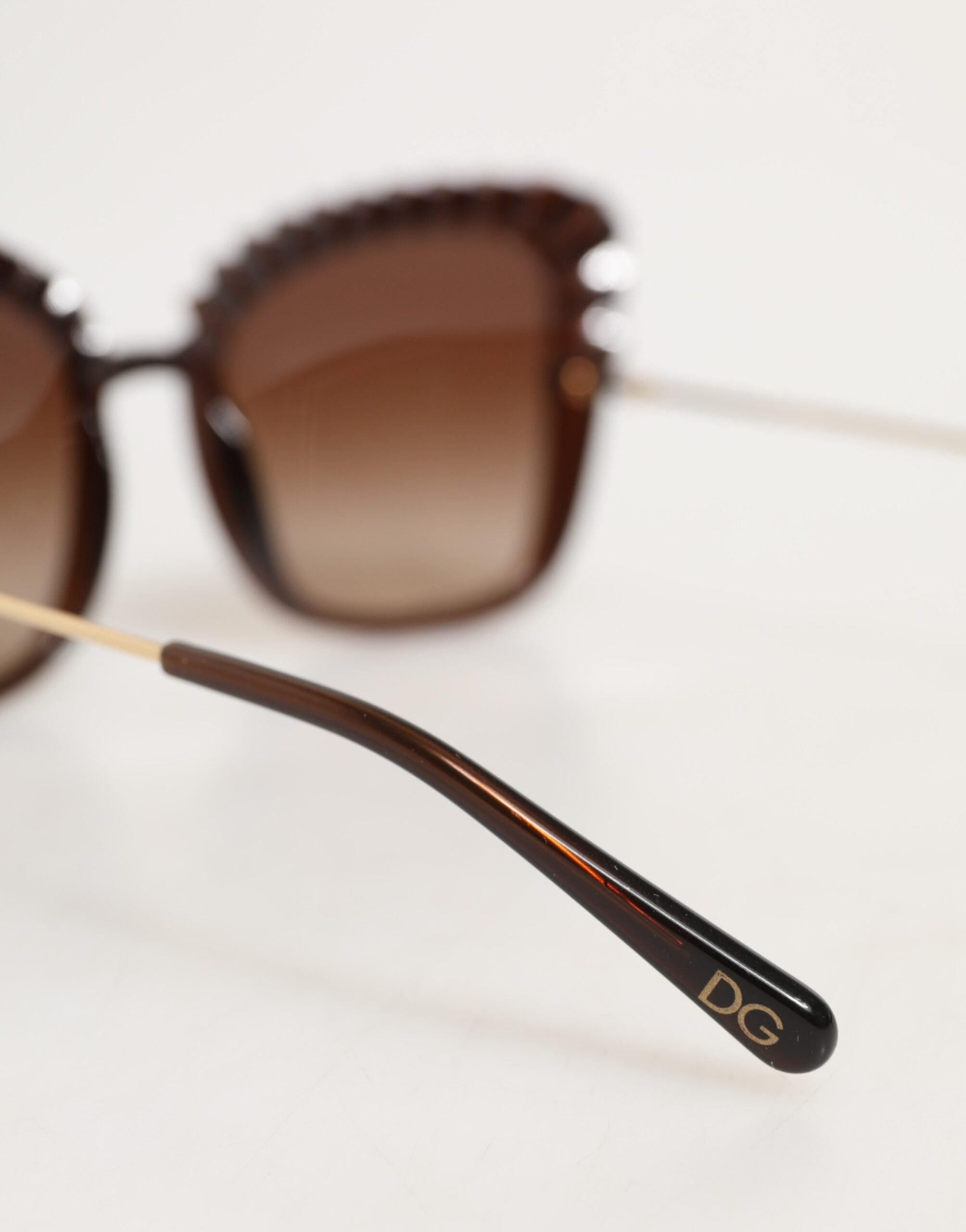 DG6131 Plisse Brown Butterfly Square Shades Sunglasses