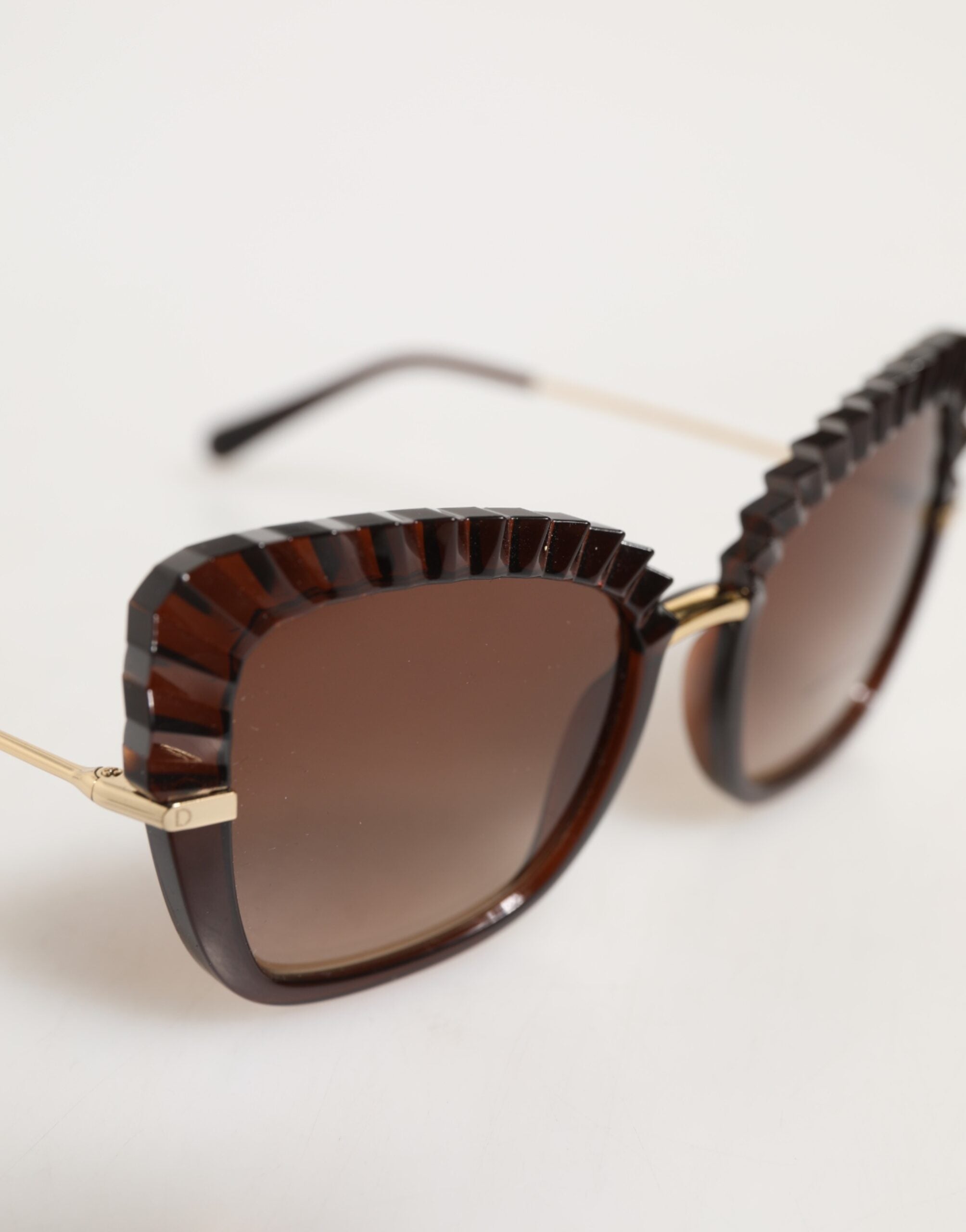 DG6131 Plisse Brown Butterfly Square Shades Sunglasses