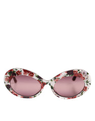 Floral Printed Acetate Oval Eyewear Sunglasses