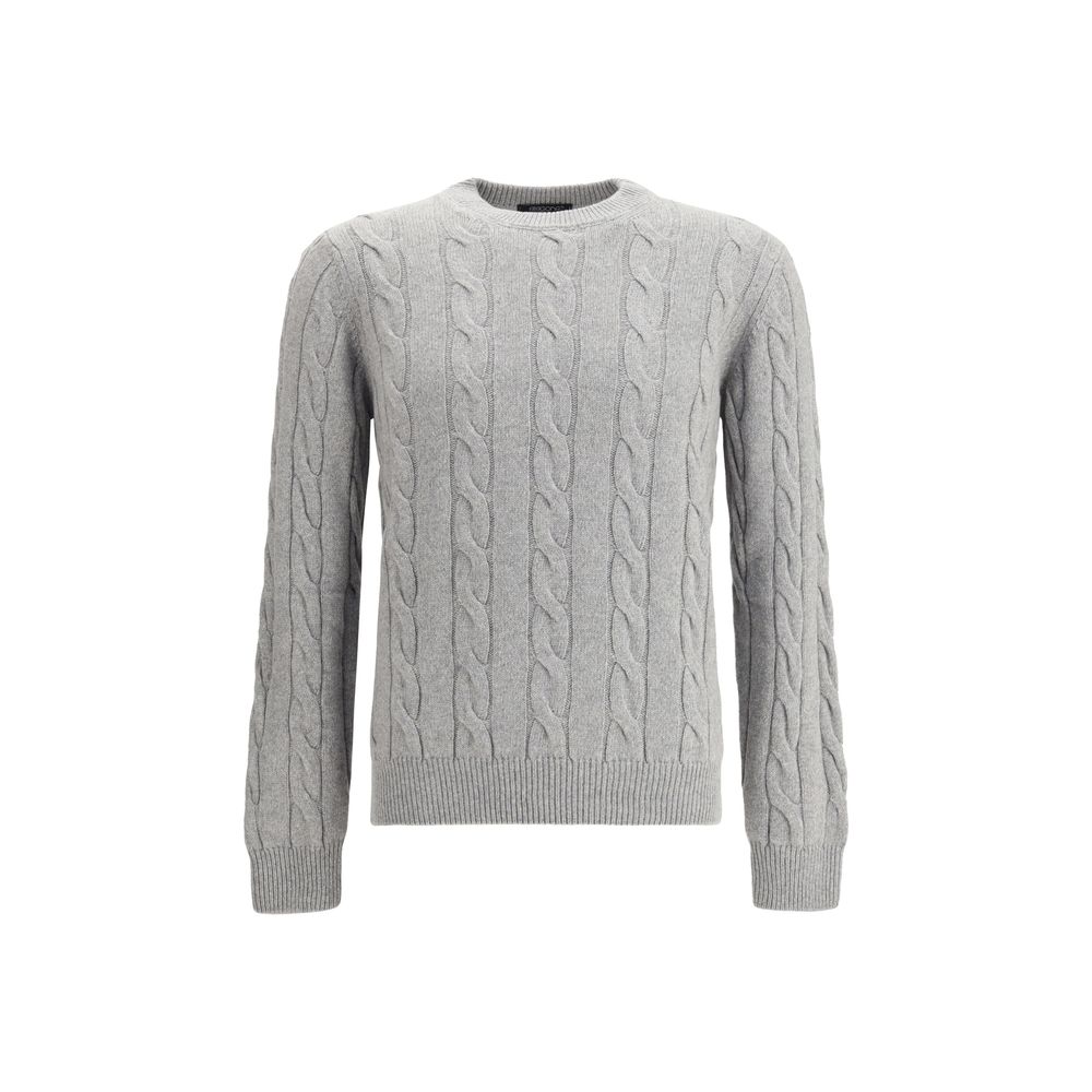Braided-effect crewneck sweater