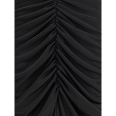 فستان كاجوال أسود من الأسيتات