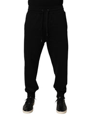 Black DG Logo Cotton Jogger Sweatpants Pants