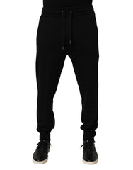 Black DG Logo Cotton Jogger Sweatpants Pants