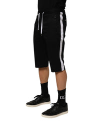 شورت برمودا رجالي من القطن المطاطي الأسود