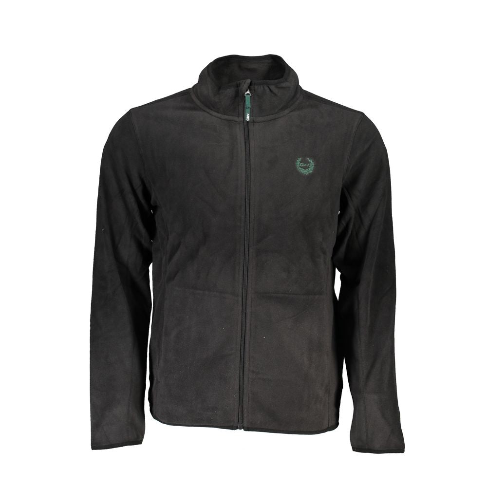 Black Polyester Men Sweatshirt