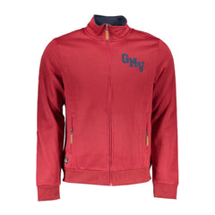 Red Polyester Men Sweatshirt