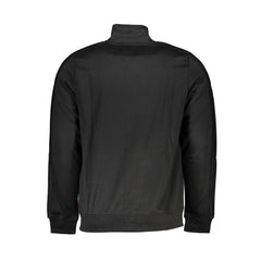 Black Polyester Men Sweatshirt