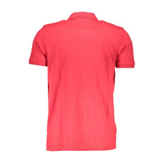 Red Cotton Men Polo Shirt